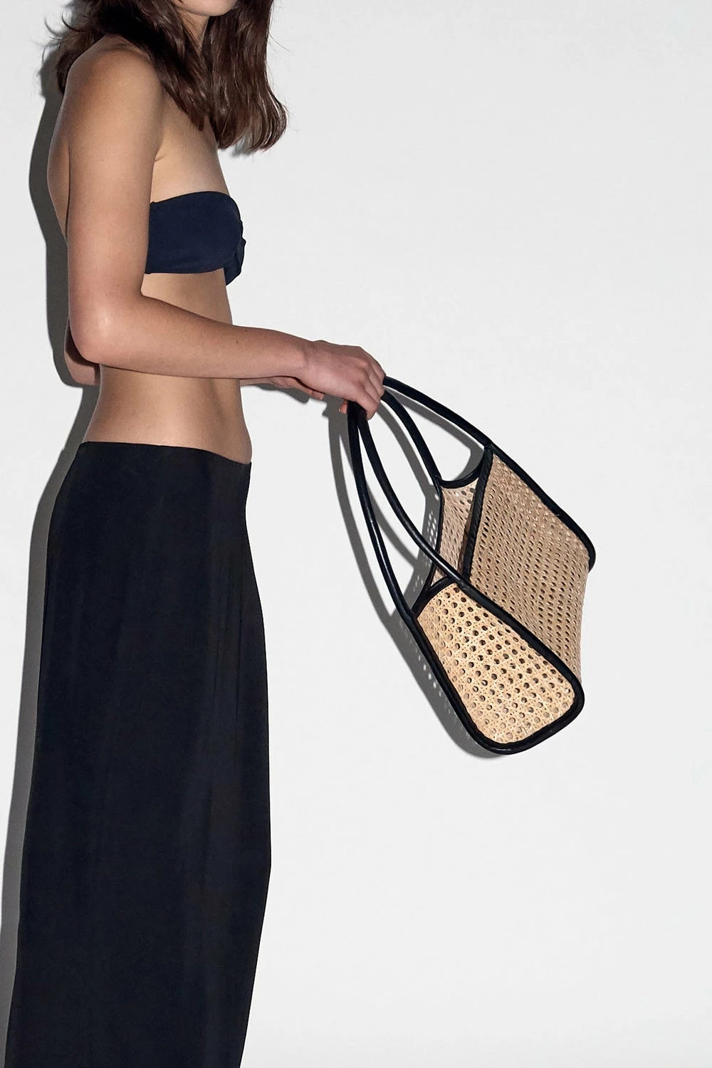 St Agni | Rattan Small Tote Bag - Natural - Image 2