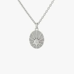 Zoe & Morgan | Kina Necklace - Silver White Zircon