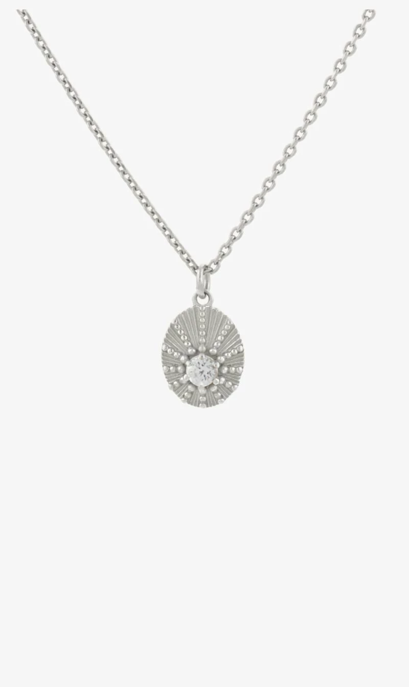 Zoe & Morgan | Kina Necklace - Silver White Zircon