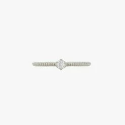 Zoe & Morgan | Anchored Stacker Ring - Silver / White Zircon