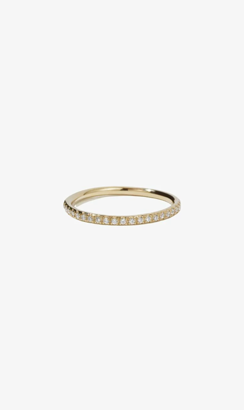 Meadowlark | 1mm Halo Eternity Band - 9ct Yellow Gold / White Diamond