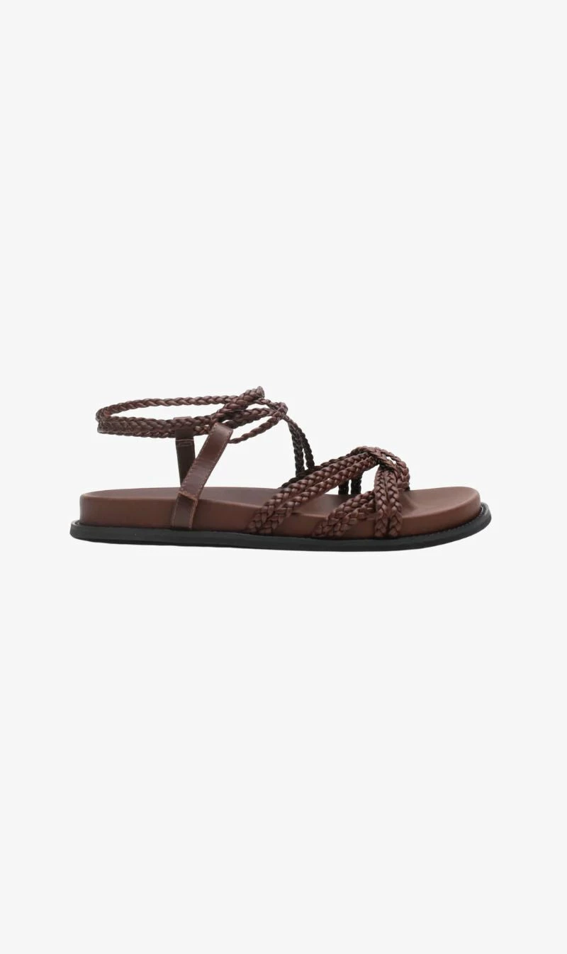 La Tribe | Plaited Sandal - Chocolate