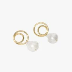 Completed Works | Gold Vermeil And Baroque Pearl Earrings