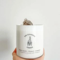 The Cleansing Corner | Smokey Quartz Crystal Candle - Whiskey In A Jar