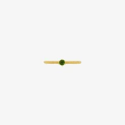 Zoe & Morgan | Anchored Stacker Ring - 22K Gold Plated / Chrome Diopside