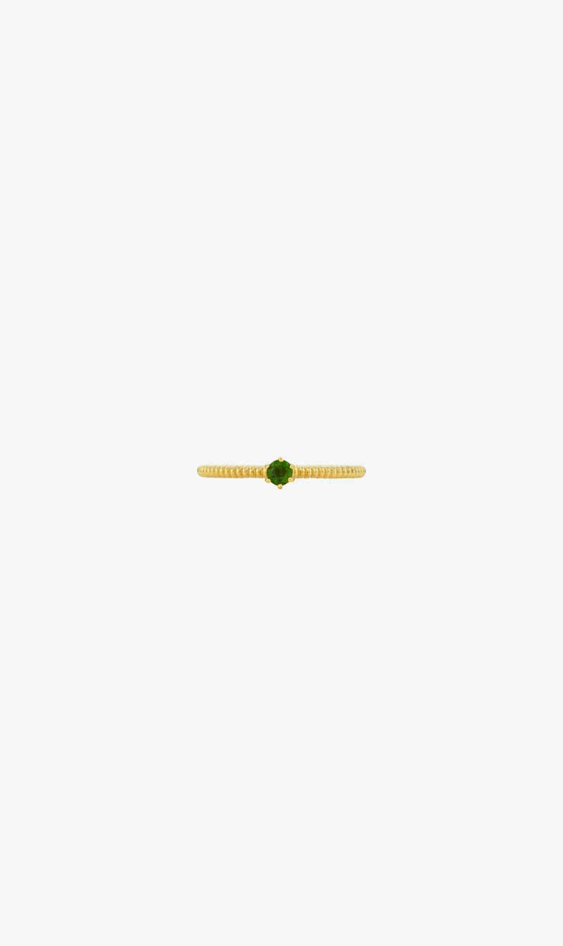Zoe & Morgan | Anchored Stacker Ring - 22K Gold Plated / Chrome Diopside