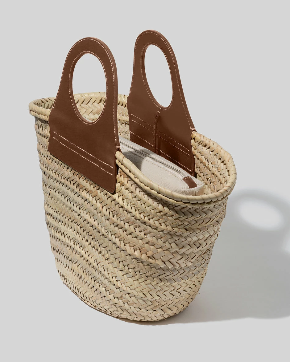 Hereu | Cabas Straw Tote Bag - Chestnut - Image 2