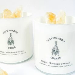 The Cleansing Corner | Citrine Crystal Candle - Frankincense & Myrrh