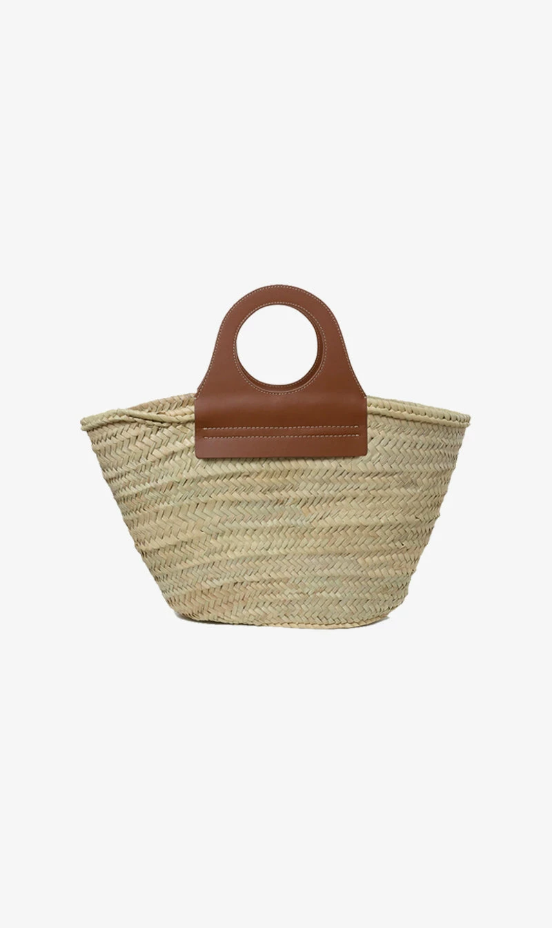 Hereu | Cabas Straw Tote Bag - Chestnut