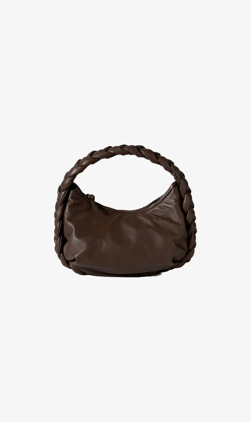 Hereu | Espiga Plaited Shoulder Bag - Dark Brown
