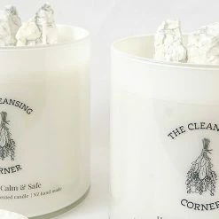 The Cleansing Corner | Howlite Crystal Candle - Lemongrass & Ginger