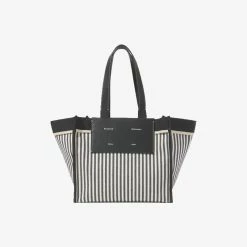Proenza Schouler | Large Morris Two Tone Stripe Tote - Dark Navy/Vanilla Stripe