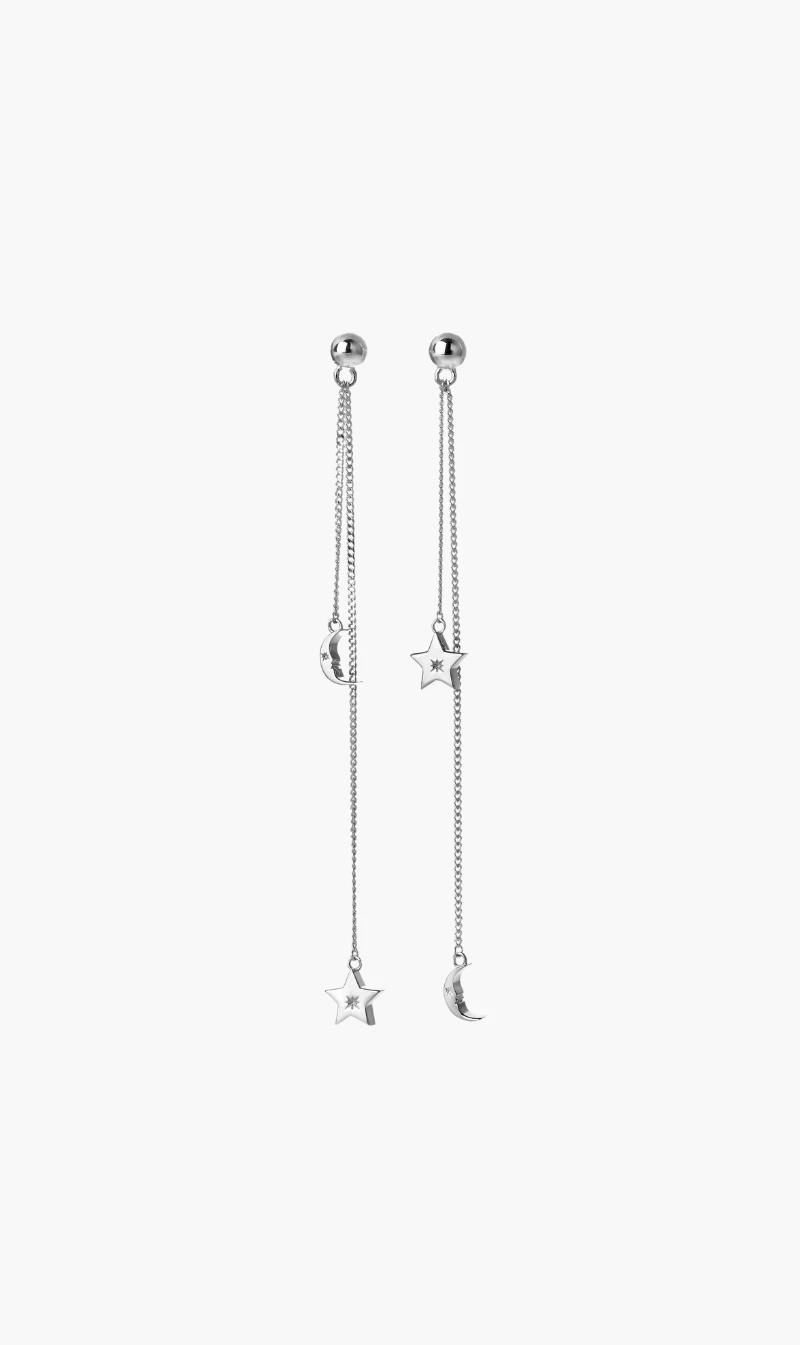 Karen Walker Jewellery | Moon & Star Pendulum - Silver