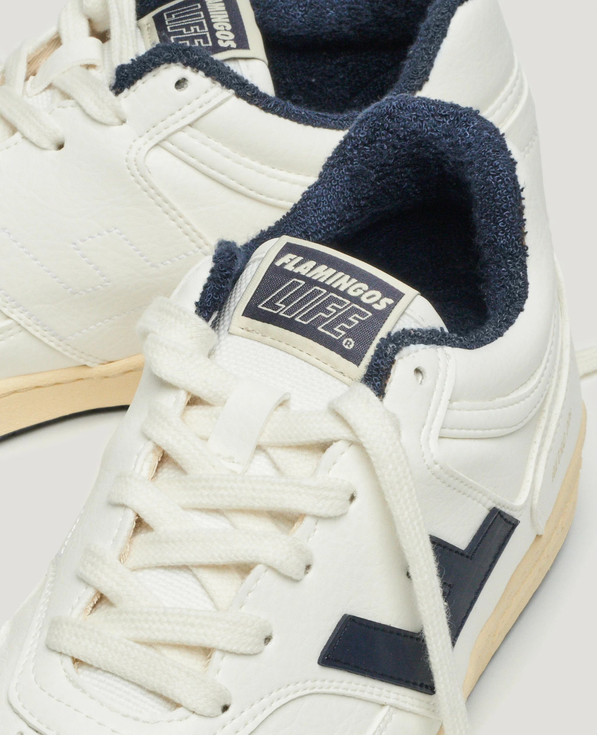 Flamingos Life | Retro 90s Sneaker - Vanilla / Navy - Image 4