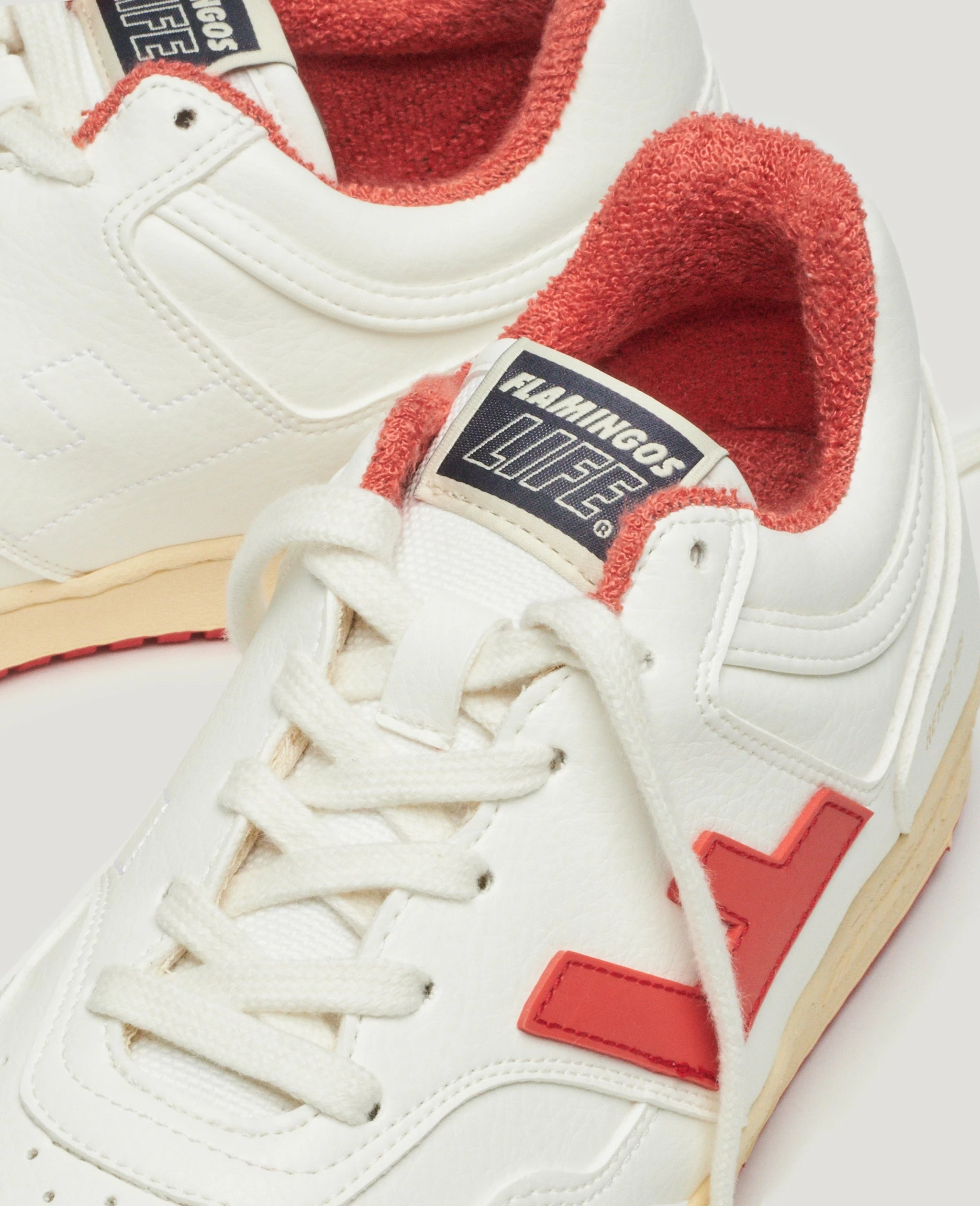 Flamingos Life | Retro 90s Sneaker - Vanilla / Tomato - Image 6