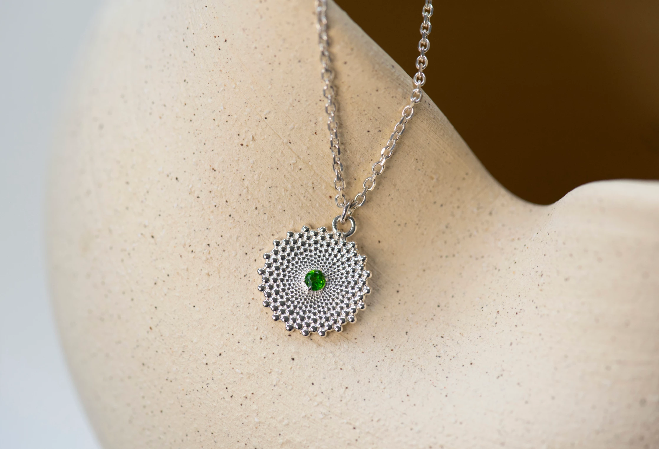 Zoe & Morgan | Helios Necklace - Sterling Silver With Chrome Diopside - Image 2