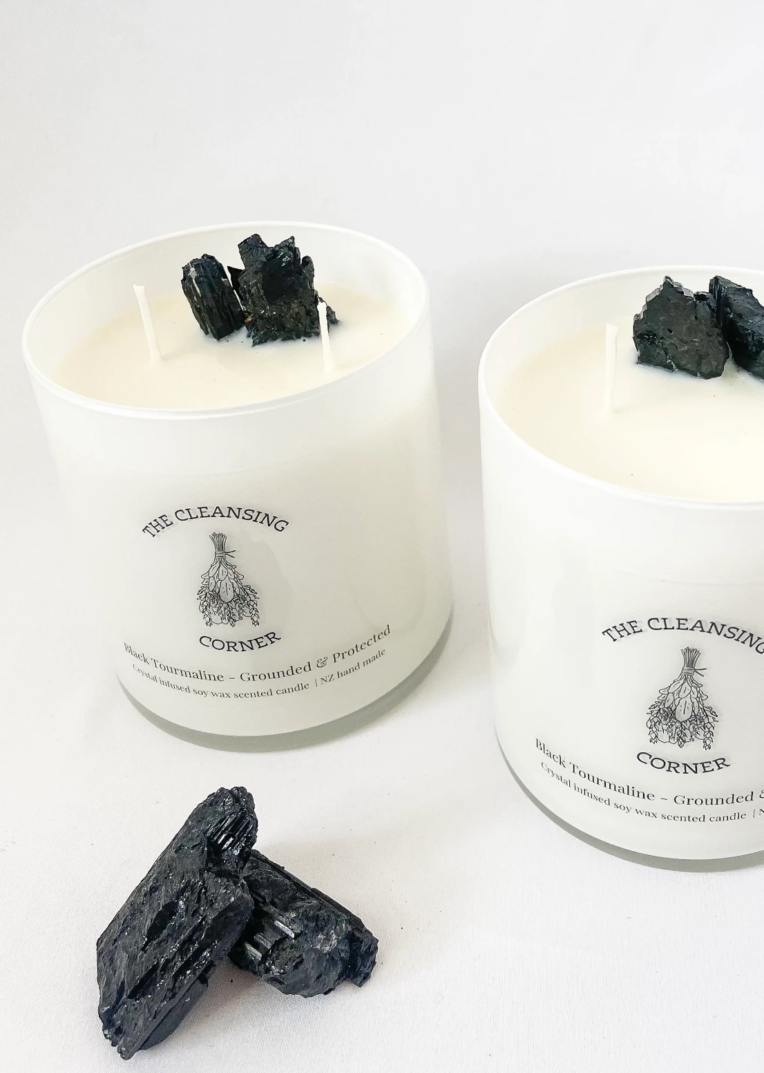 The Cleansing Corner | Black Tourmaline Candle - Creamy Coconut