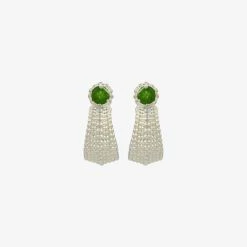 Zoe & Morgan | Sundar Earrings - 925 Sterling Silver / Chrome Diopside