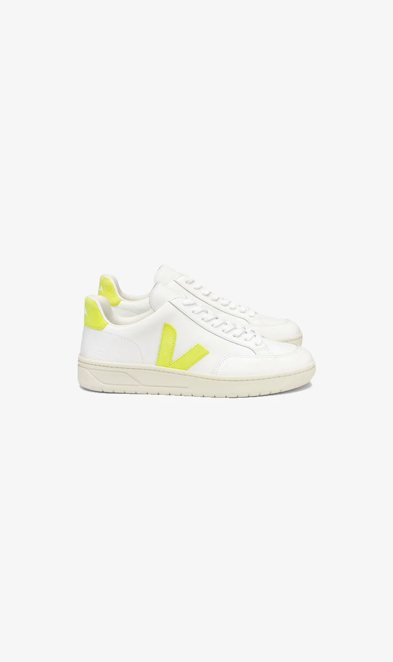 Veja | V-12 Sneakers - White / Jaune / Fluo