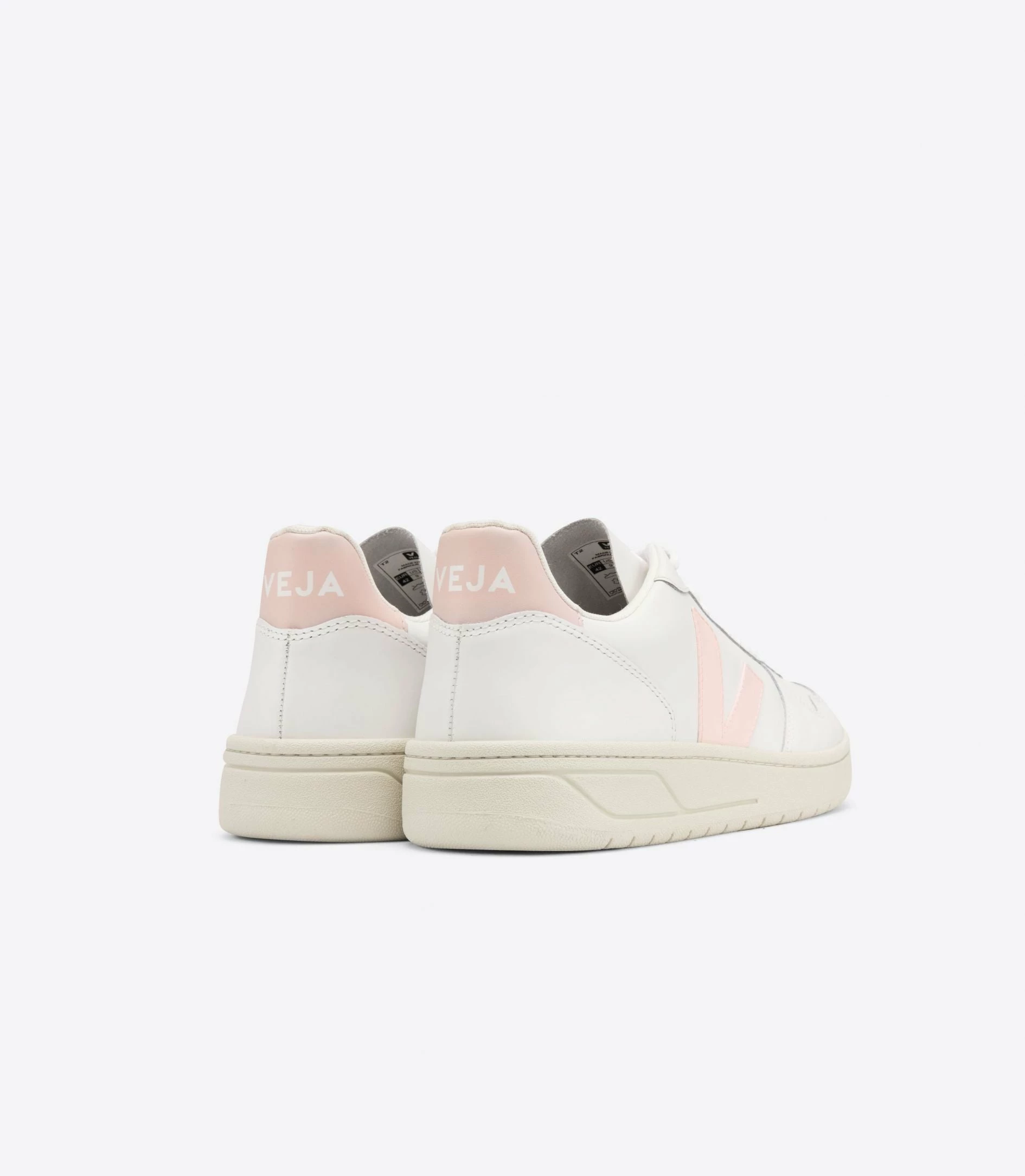 Veja | V-10 Leather Sneakers - White / Petal - Image 3