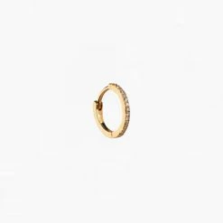 Anine Bing | Small Diamond Hoop - Gold