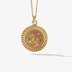 Meadowlark | Amulet Love Necklace 23k Gold Plated - Pink Sapphire