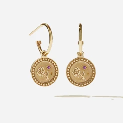 Meadowlark | Amulet Love Earrings 23k Gold Plated - Pink Sapphire