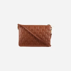 Karen Walker | Monogram Double Zip Pouch - Chestnut