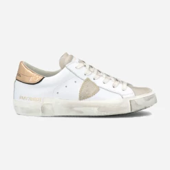 Philippe Model | PRSX Low Woman - Veau Croco Blanc