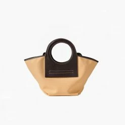 Hereu | Cala Tote - Custar / Dark Brown