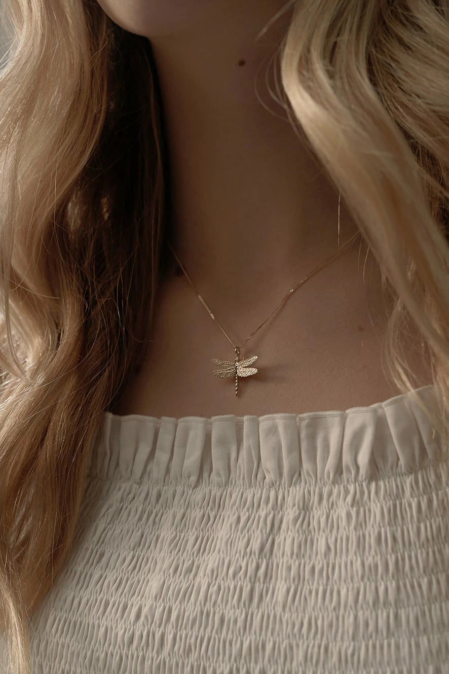 Karen Walker | Dragon Fly Necklace 45cm - Silver - Image 2