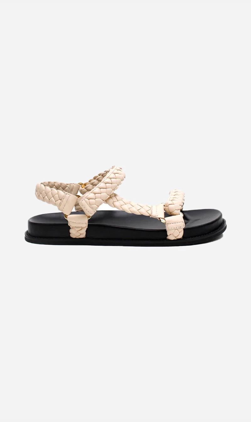 La Tribe | Elke Braided Sandal - Cream
