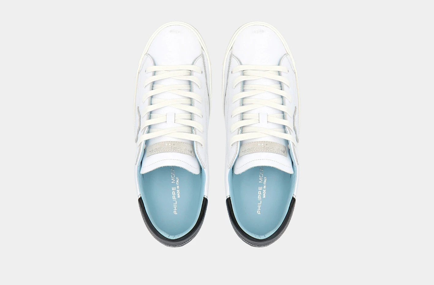 Philippe Model | Prsx Low - Veau Blanc Noir - Image 6