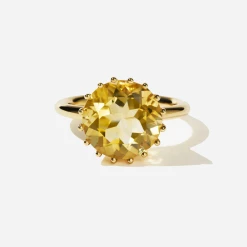 Meadowlark | Geneva Cocktail Ring 23k Gold Plated - Citrine