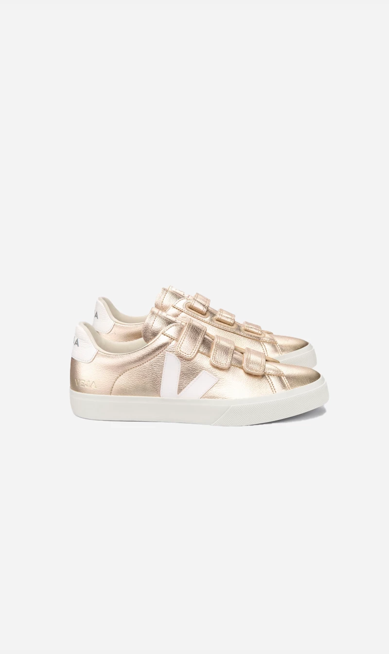 Veja | Recife Logo Leather - Platine / White