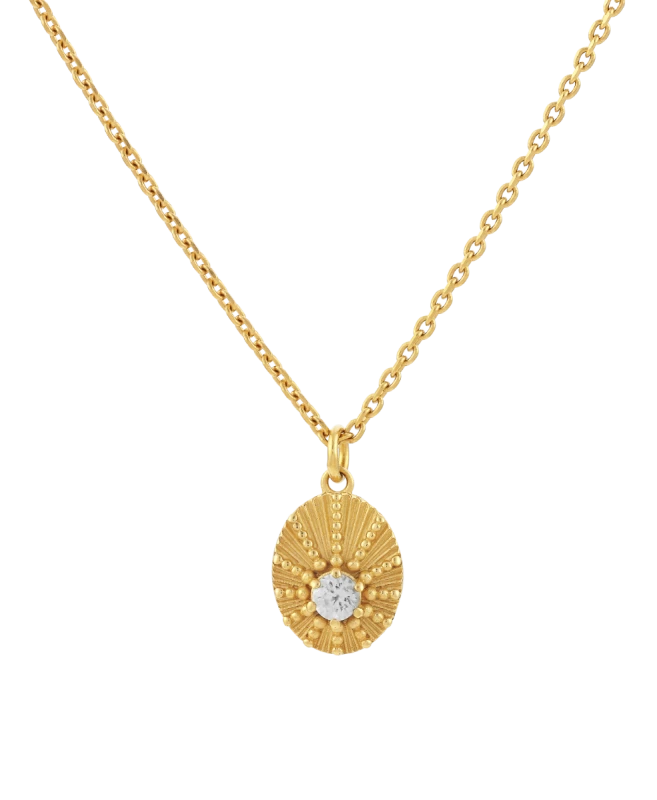Zoe & Morgan | Kina Necklace - Gold/White Zircon - Image 2