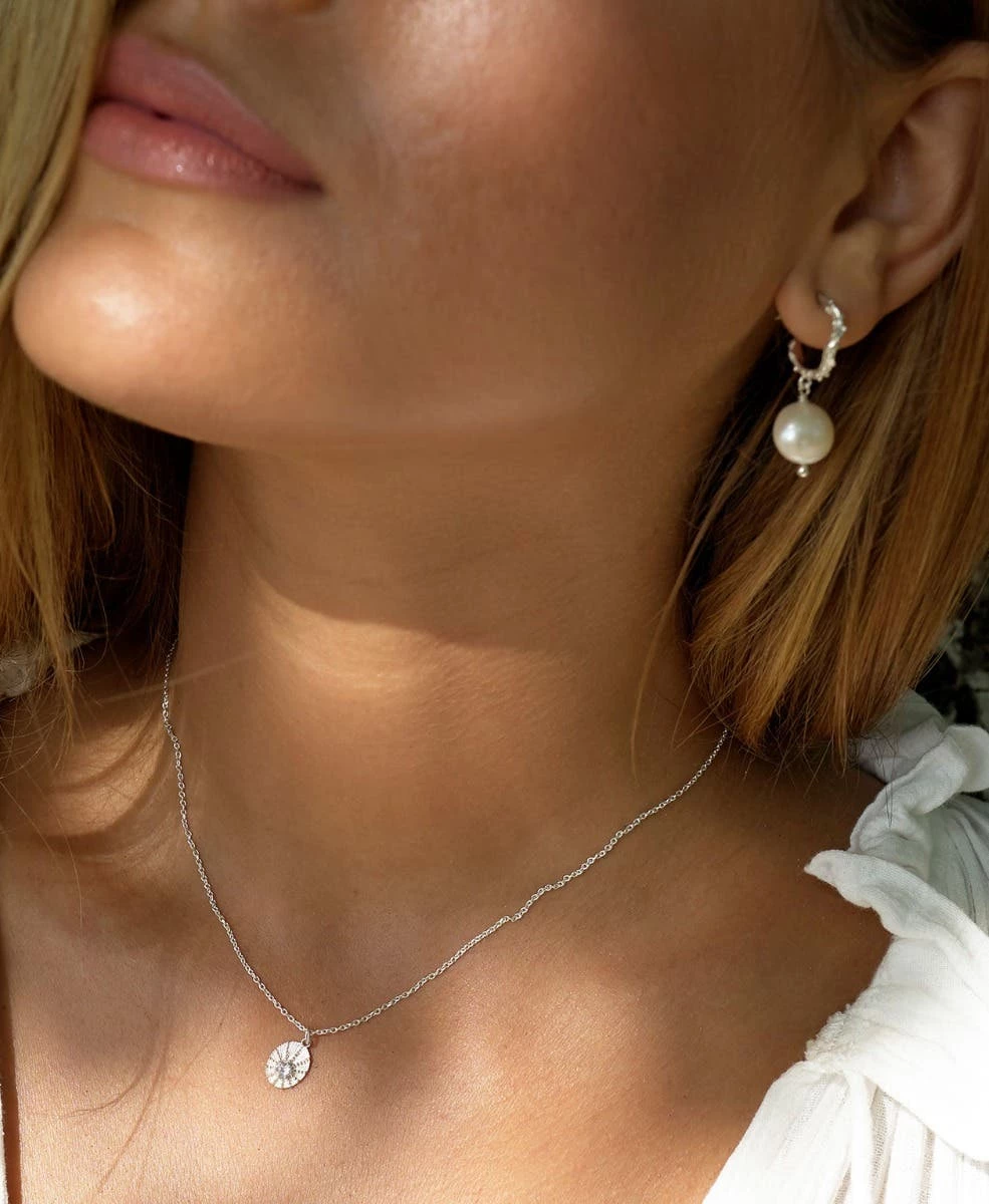 Zoe & Morgan | Kina Necklace - Silver White Zircon - Image 2