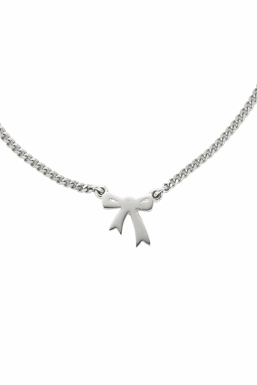 Karen Walker Jewellery | Mini Bow Necklace 45cm - Silver - Image 2
