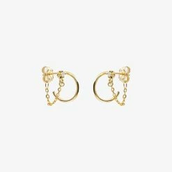 Natasha Schweitzer | Mini Lara Chain Diamond Earring - 9K Yellow Gold