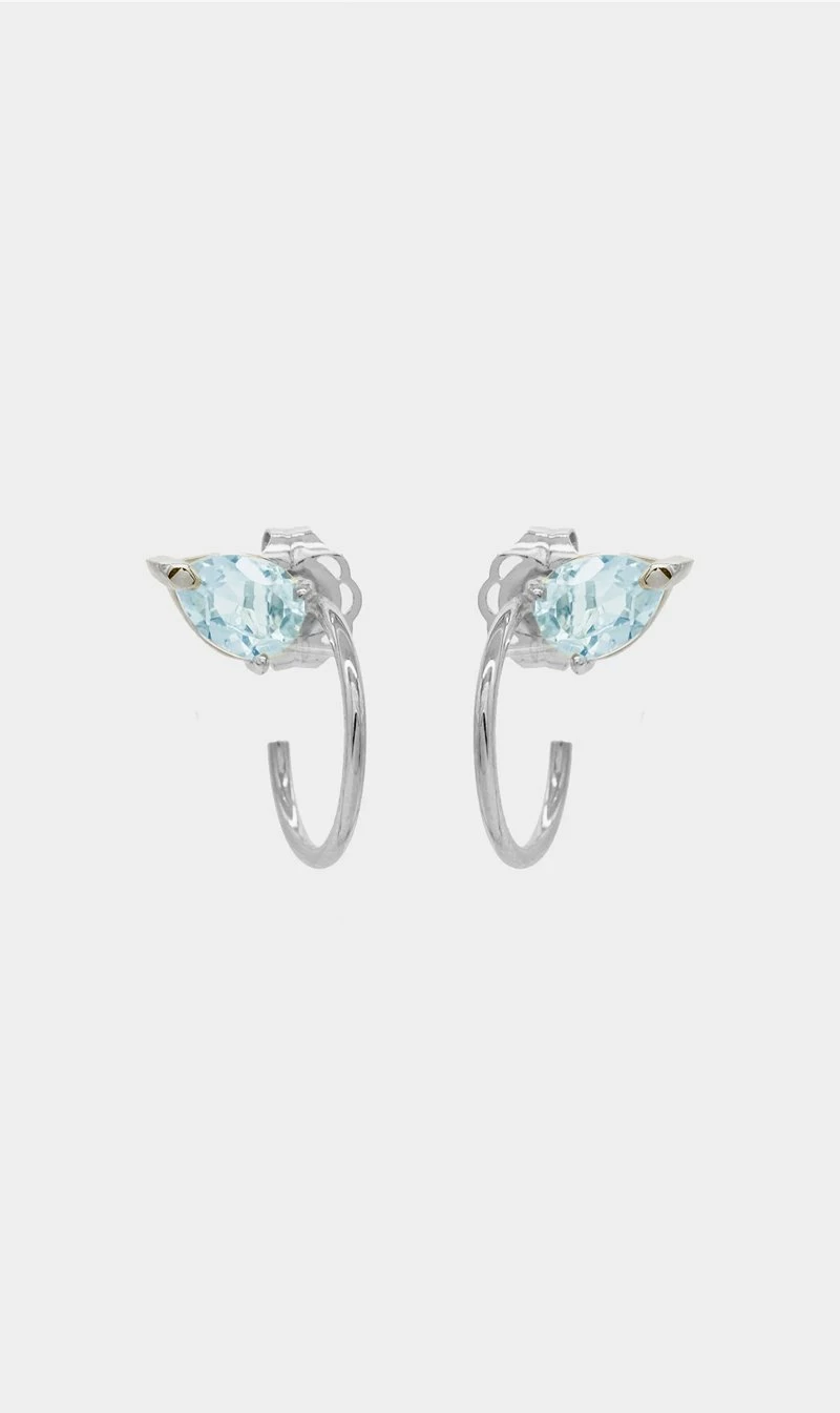 Natasha Schweitzer Natasha Scweitzer | Mini Lara Topaz Earring - White Gold