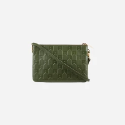 Karen Walker | Monogram Double Zip Pouch - Dark Olive