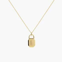 Natasha Schweitzer | Octagon Lock Necklace - Gold
