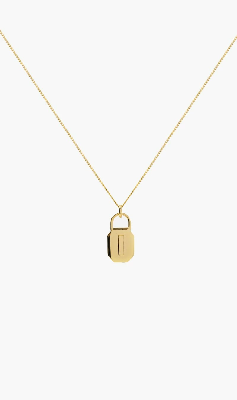 Natasha Schweitzer | Octagon Lock Necklace - Gold
