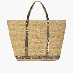 Vanessa Bruno | Large Raffia Cabas Tote Bag - Khaki
