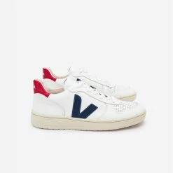 Veja | V10 Leather Sneakers - White/Nautico/Pekin