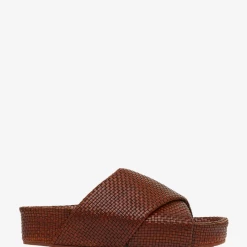 ST AGNI St. Agni | Woven Flatform Slide - Antique Tan
